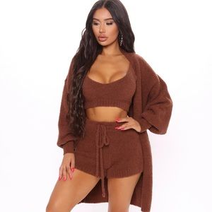 Living In It Cozy 3 Piece Set - Fashionnova Brown